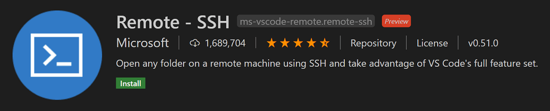 The "Remote - SSH" extension by Microsoft in the VS Code Extensions view